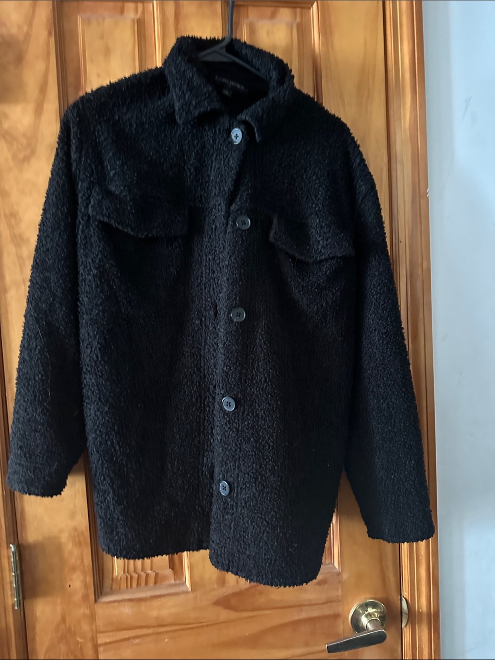 Black Faux-Sherpa Jacket - Soft Cozy Coat